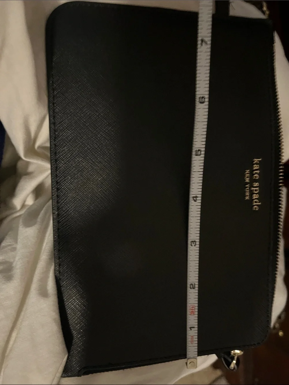 kate spade Black Leather Wristlet Pouch with Strap